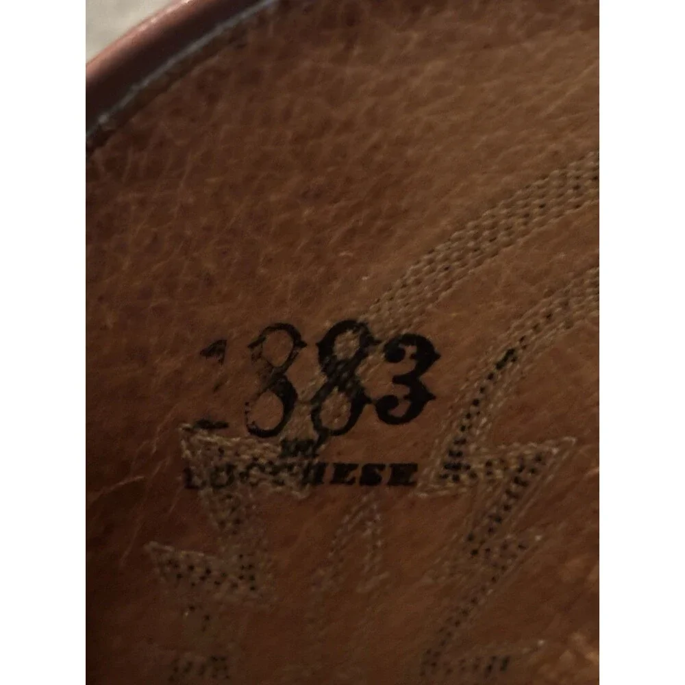 Lucchese 1883 Corbin Mad Dog Goat‎ Brown Leather Boots N1533 Mens Size 9 D